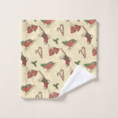 Vintage kersthanddoekset bad handdoek (Wasdoekje)