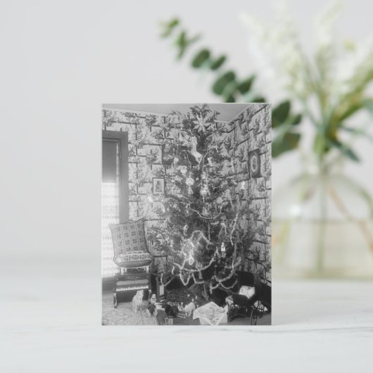 Vintage kerstherinneringen feestdagenkaart (Staand voorkant)