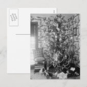 Vintage kerstherinneringen feestdagenkaart (Voorkant / Achterkant)