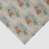 Vintage kersthert Holiday Tissuepapier (Detail)