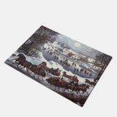 Vintage kersthoezen, centraal park in de winter deurmat (Schuin)