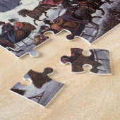 Vintage kersthoezen, centraal park in de winter legpuzzel (Zijkant)