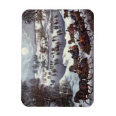 Vintage kersthoezen, centraal park in de winter magneet (Verticaal)