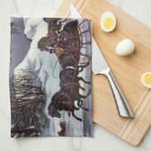 Vintage kersthoezen, centraal park in de winter theedoek (Quarter Fold)