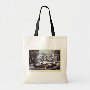 Vintage kersthoezen, centraal park in de winter tote bag