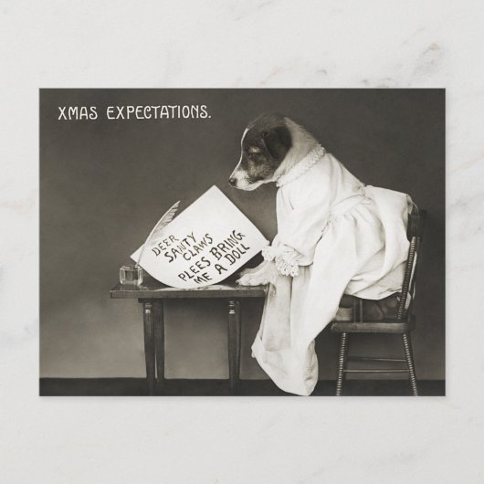 Vintage kersthond Humor Briefkaart (Voorkant)