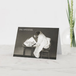 Vintage kersthond - schrijven aan kerstmannen feestdagen kaart