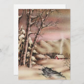 Vintage-kersthuis Feestdagenkaart (Voorkant / Achterkant)