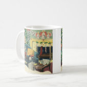 Vintage kersthuisjes in de leefruimte koffiemok (Voorkant links)