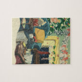 Vintage kersthuisjes in de leefruimte legpuzzel (Horizontaal)