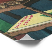 Vintage kersthuisjes in de leefruimte poster (Hoek)