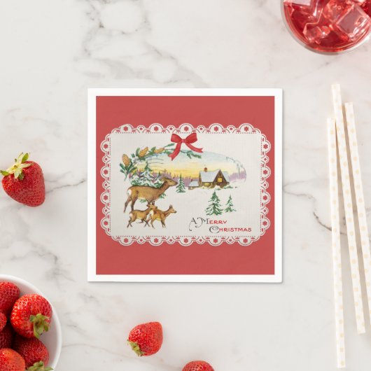 Vintage Kersthut & Herten Servet (Insitu)