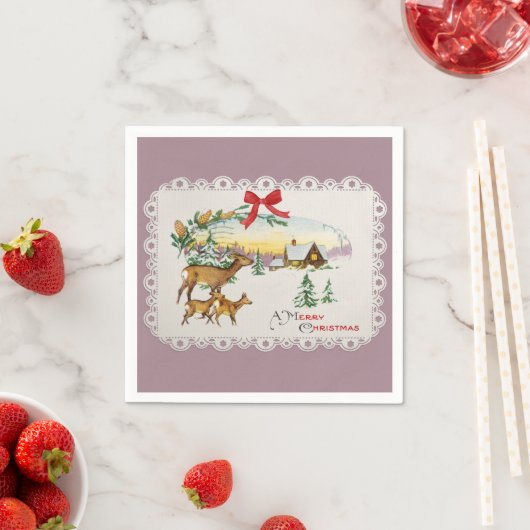 Vintage Kersthut & Herten Servet (Insitu)