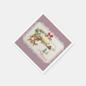 Vintage Kersthut & Herten Servet (Hoek)