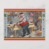 Vintage-kerstillustratie Briefkaart (Voorkant)