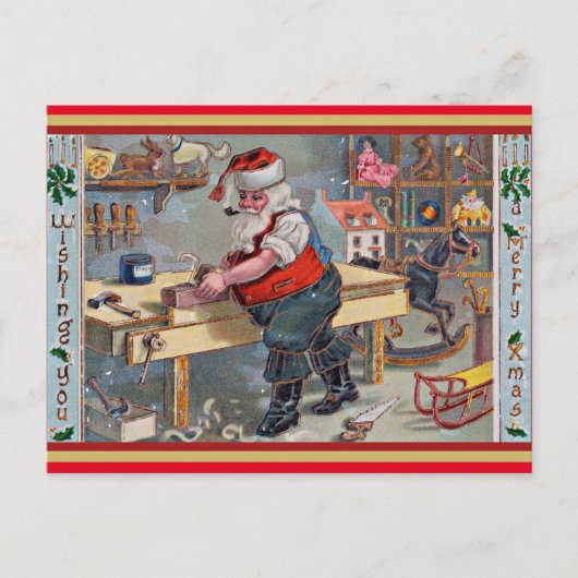 Vintage-kerstillustratie Briefkaart (Voorkant)