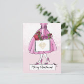 Vintage-kerstillustratie Briefkaart (Staand voorkant)