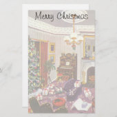 Vintage kerstingevroren Cadeaus in de leefruimte Briefpapier (Voorkant / Achterkant)