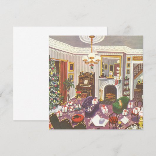 Vintage kerstingevroren Cadeaus Uitnodiging (Voorkant / Achterkant)