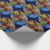 Vintage-kerstinkernen Cadeaupapier (Hoek)