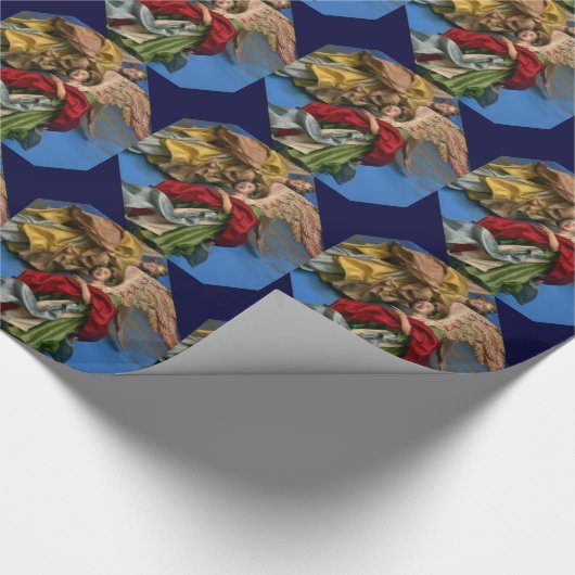 Vintage-kerstinkernen Cadeaupapier (Hoek)