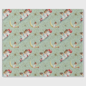 Vintage-kerstinkernen Cadeaupapier (Vlak)