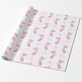 Vintage kerstinkoop roze cadeaupapier