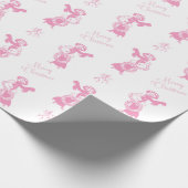 Vintage kerstinkoop roze cadeaupapier (Hoek)