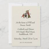 Vintage kerstinkopen familie plezier kaart (Achterkant)