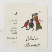 Vintage kerstinkopen familie plezier kaart (Voorkant / Achterkant)