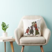 Vintage kerstinkopen familie plezier kussen (Stoel)