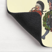 Vintage kerstinkopen familie plezier muismat (Hoek)