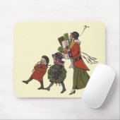 Vintage kerstinkopen familie plezier muismat (Met muis)