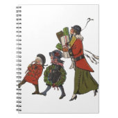 Vintage kerstinkopen familie plezier notitieboek (Voorkant)