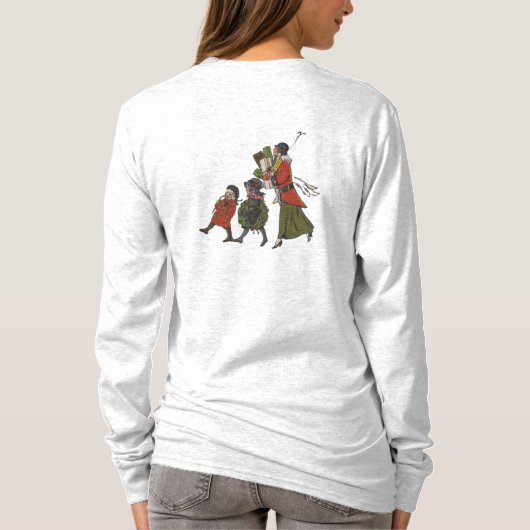 Vintage kerstinkopen familie plezier t-shirt (Achterkant)