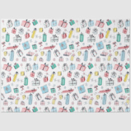 Vintage kerstinkopen Schattigee handgetekende cade Tissuepapier