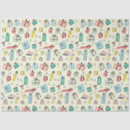 Vintage kerstinkopen Schattigee handgetekende cade Tissuepapier