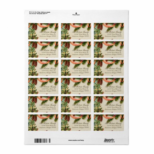 Vintage kerstinnevel - Aangepaste cadeauLabels Etiket (Full Sheet)