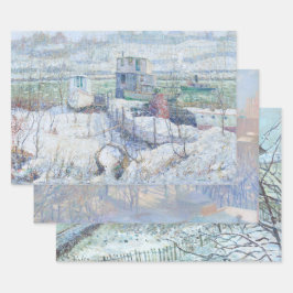 Vintage kerstinpakken — NEW YORK & FRANCE Inpakpapier Vel