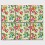 Vintage kerstinpakpapier cadeaupapier (Vlak)