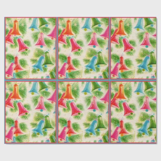 Vintage kerstinpakpapier cadeaupapier (Vlak)