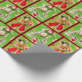 Vintage kerstinpakpapier cadeaupapier (Hoek)