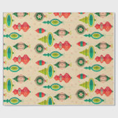 Vintage kerstinpakpapier cadeaupapier (Vlak)