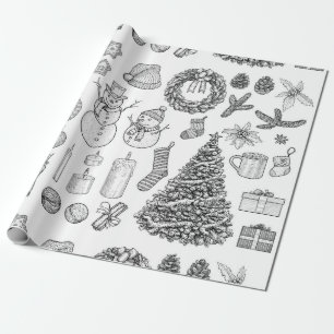 Vintage kerstinpakpapier cadeaupapier