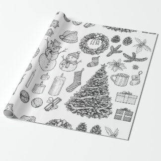 Vintage kerstinpakpapier cadeaupapier