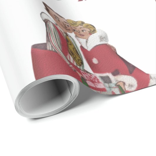 Vintage kerstinpakpapier cadeaupapier (Rol Hoek)