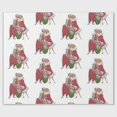 Vintage kerstinpakpapier cadeaupapier (Vlak)