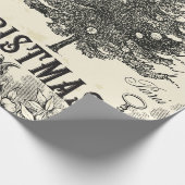 Vintage kerstinpakpapier - Franse Vintage Cadeaupapier (Hoek)