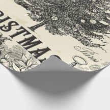 Vintage kerstinpakpapier - Franse Vintage