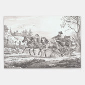 Vintage kerstinpakpapier, SKATERS... Inpakpapier Vel (Voorkant)